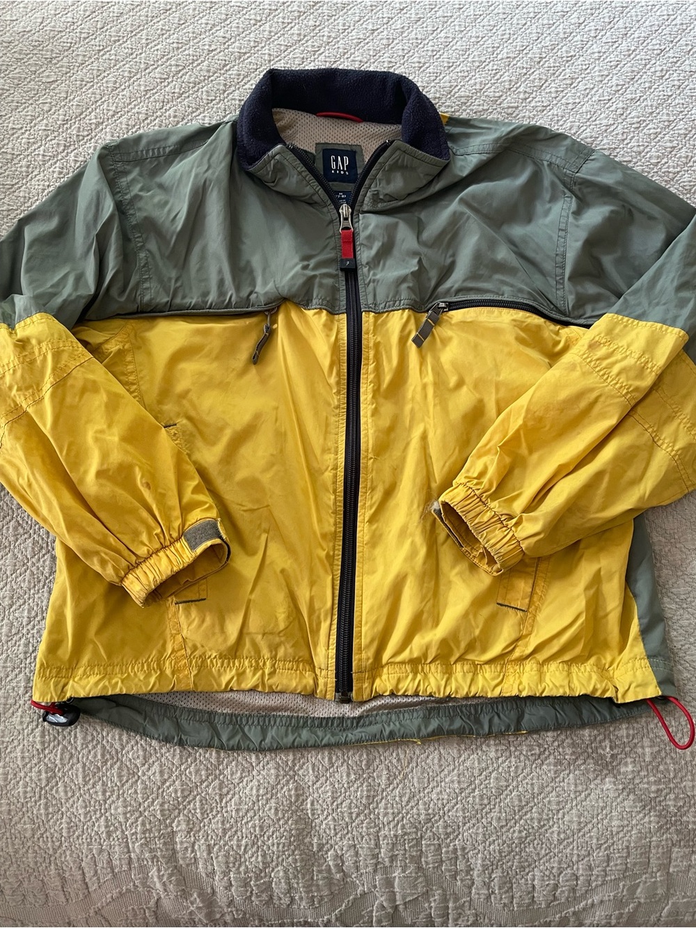 GAP Kids’ Gray and Yellow Colorblock Windbreaker